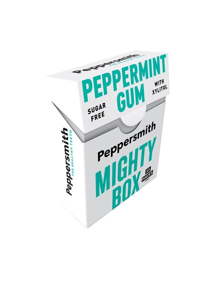 Peppersmith Gum Mighty Box Peppermint - 33 Pieces