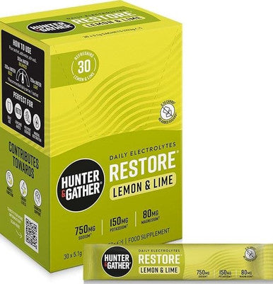 Hunter and Gather Restore Electrolyte Lemon & Lime -  30 sachet (5.1g each)