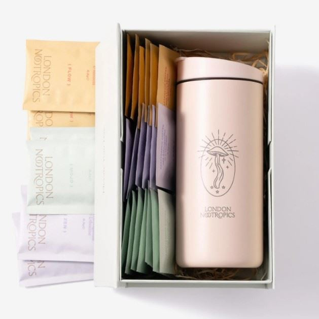 London Nootropics Gift Box Pink MiiR Travel Cup + 18 Sachets - 1 Box