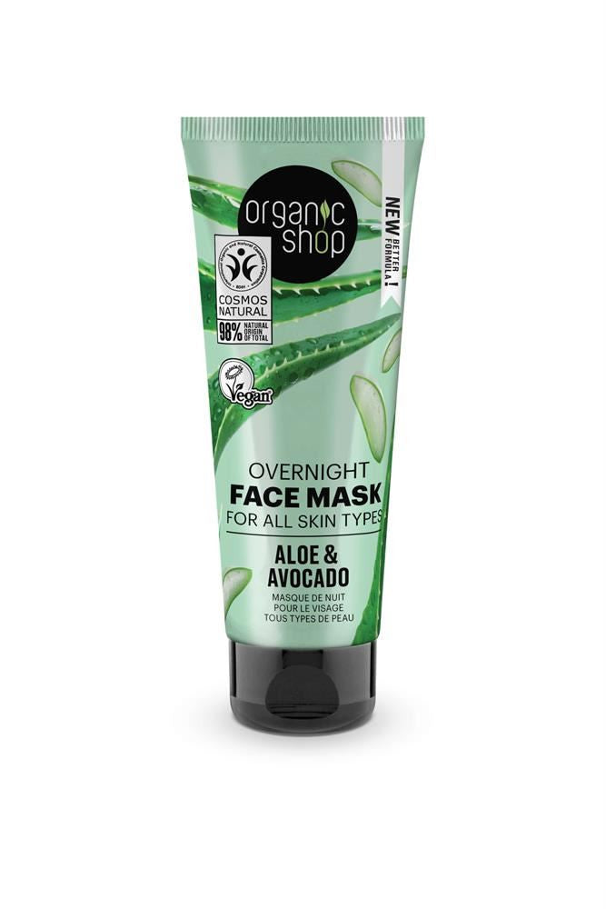 Organic Shop Aloe & Avocado Overnight Face Mask - 75ml