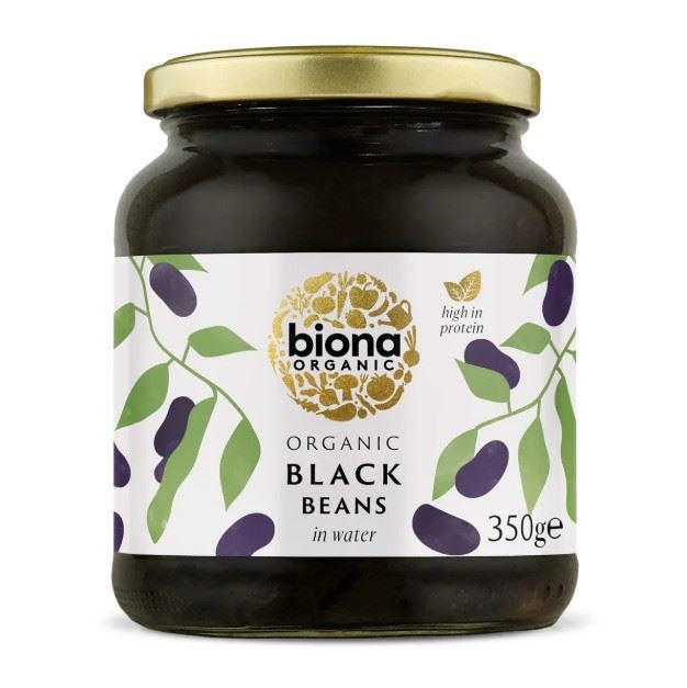Biona Organic Black Beans Glass Jar - 350g