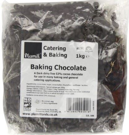 Plamil Free From Baking Chocolate - 1kg