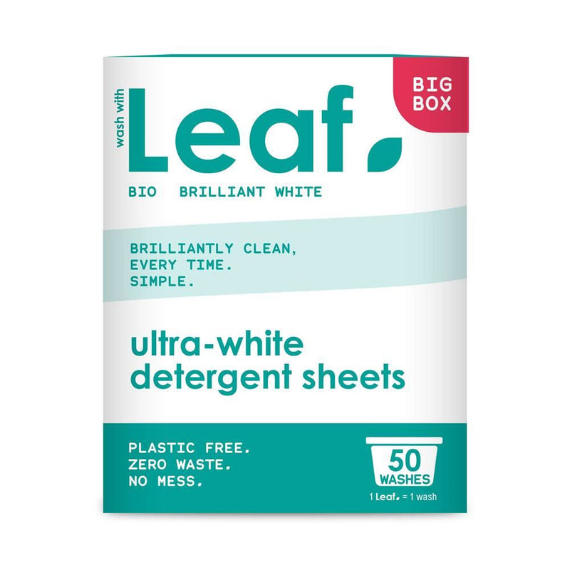 Wash With Leaf Bio Brilliant White Laundry Detergent Sheets - 50 Washes
