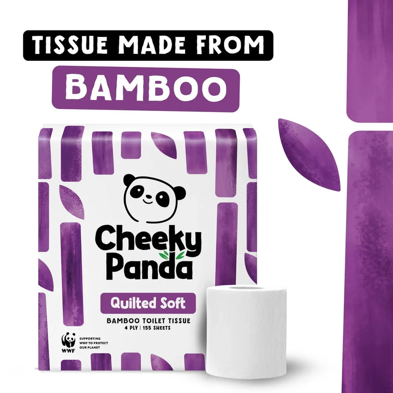 Cheeky Panda Quilted Soft Bamboo Toilet Tissue - 9 Rolls