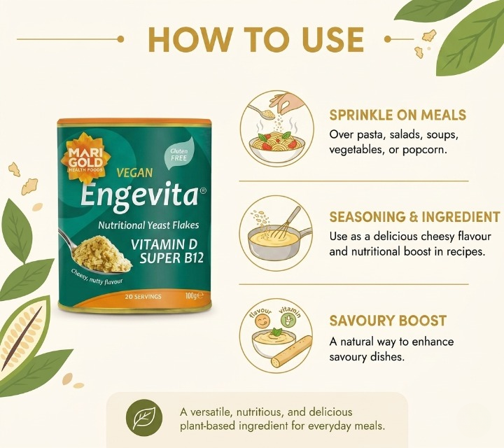 Marigold Engevita Vitamin D Super B12 Yeast Flakes - 100g
