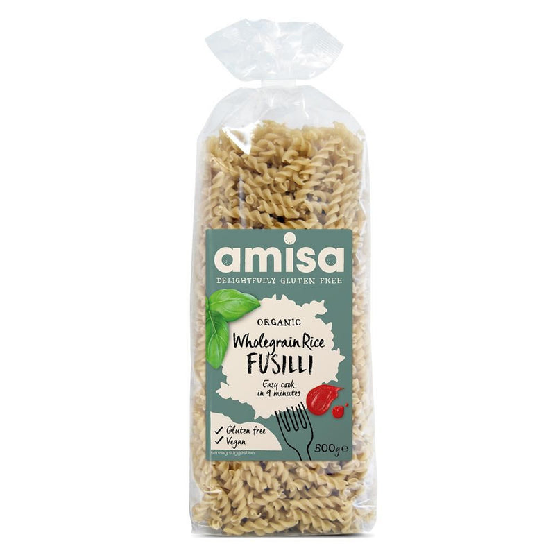 Amisa Organic Gluten Free Wholegrain Rice Fusilli - 500g