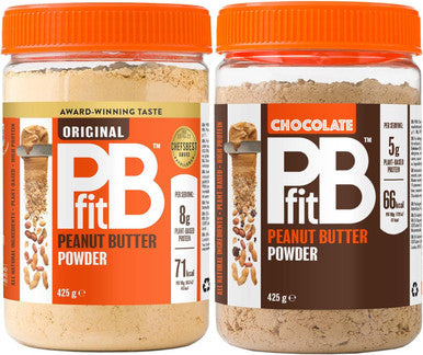 PBfit Original & Chocolate Peanut Butter Powder Mix Pack - 2x425g