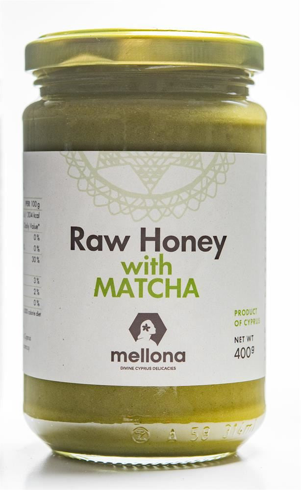 Mellona Cypriot Raw Honey with Matcha - 400g