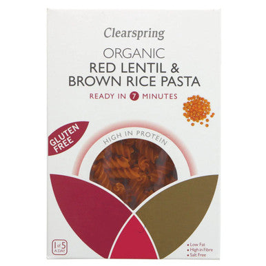 Clearspring Organic Gluten Free Red Lentil & Brown Rice Pasta - 250g