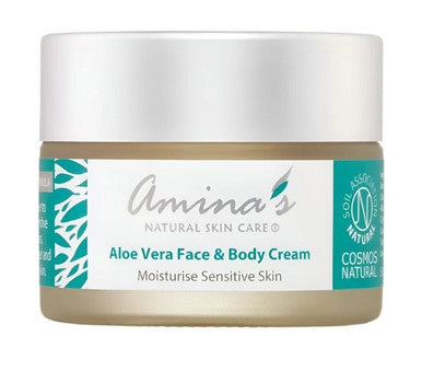Amina's Natural Skincare Aloe Vera Face & Body Cream for Sensitive Skin - 50ml
