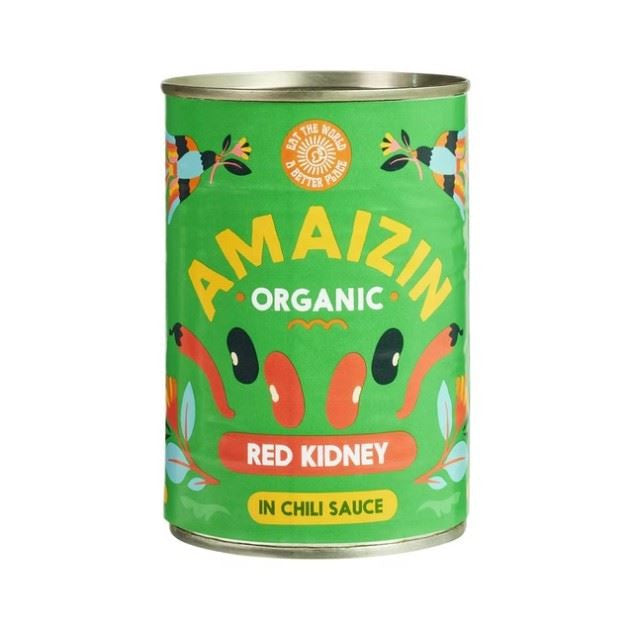 Amaizin Organic Red Kidney Beans in Chilli Sauce - 400g