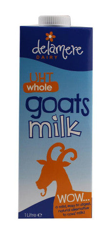 Delamere Dairy UHT Whole Goats Milk - 1 Litre (Pack of 6)