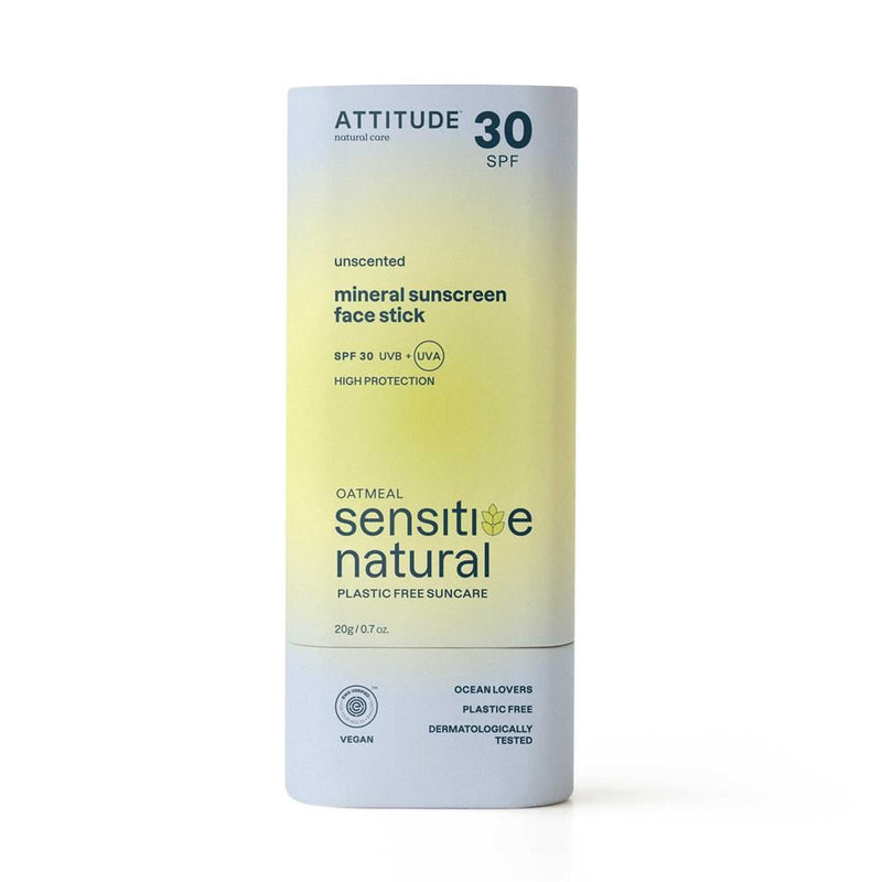 Attitude Oatmeal Sensitive SPF 30 Sunscreen Face Stick - 20g
