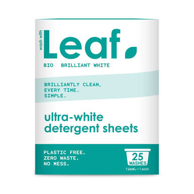 Wash With Leaf Bio Brilliant White Laundry Detergent Sheets - 25 Washes