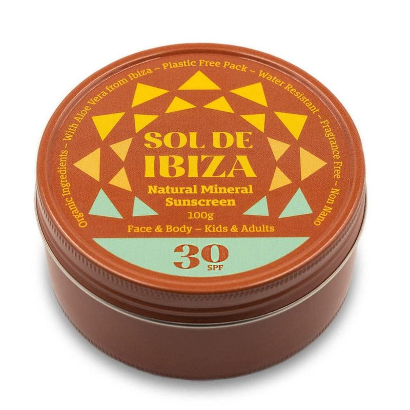 Sol De Ibiza Natural Mineral Sunscreen SPF30 - 100g
