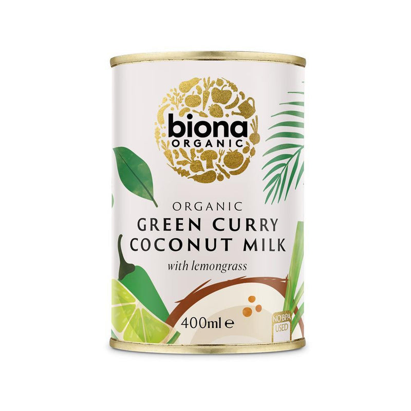 Biona Organic Green Curry Coconut Milk - 400ml (Pack of 2)