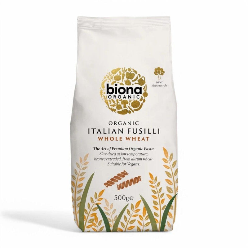 Biona Organic Wholewheat Fusilli Pasta - 500g