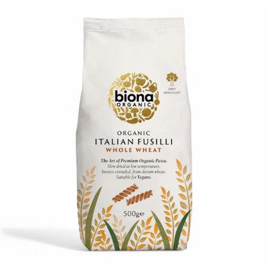 Biona Organic Wholewheat Fusilli Pasta - 500g