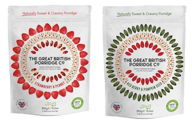 The Great British Porridge Co Strawberry & PB + Red Berry & Pumpkin Seeds