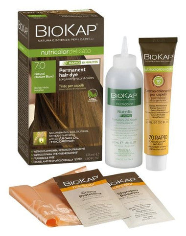 BioKap Natural Medium Blond 7.0 Rapid Permanent Hair Dye - 135ml