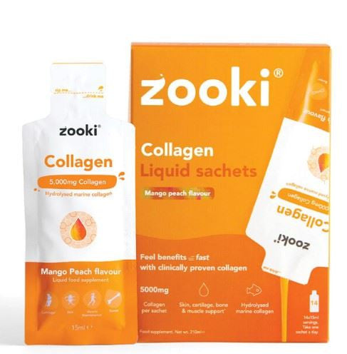 YourZooki Zooki Marine Collagen 5000mg Mango Peach -14 sachet (15ml each)