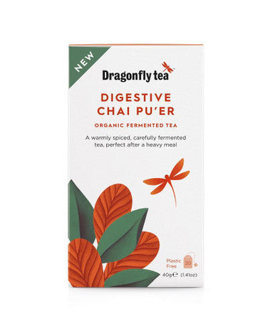 Dragonfly Tea Organic Digestive Chai Pu'er - 20 Sachets