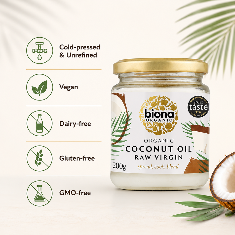 Biona Organic Virgin Coconut Oil Raw - 200g