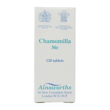 Ainsworths Chamomilla 30C Single Counter Remedy - 120 Tabs