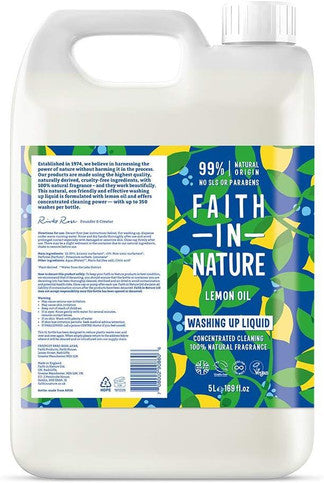 Faith in Nature Lemon Washing Up Liquid - 5L
