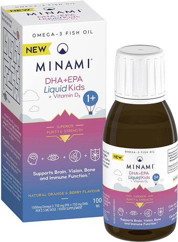 Minami Nutrition MINAMI DHA+EPA Liquid Kids + Vitamin D - 100ml