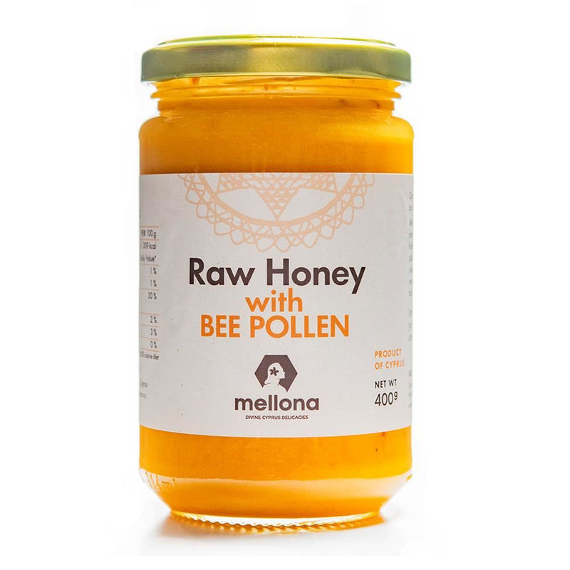 Mellona Cypriot Raw Honey with Bee Pollen - 400g