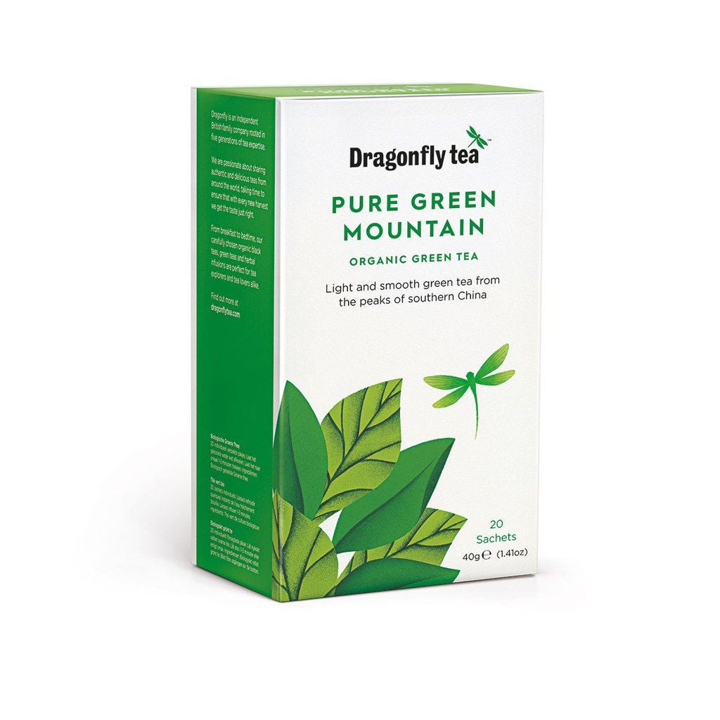 Dragonfly Tea Pure Green Mountain Organic Green China Tea - 20 Sachets ...