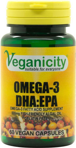 Veganicity Omega-3 DHA:EPA 500mg - 60 Capsules
