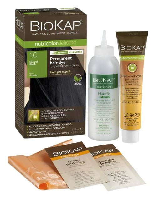 BioKap Natural Black 1.0 Rapid Permanent Hair Dye - 135ml
