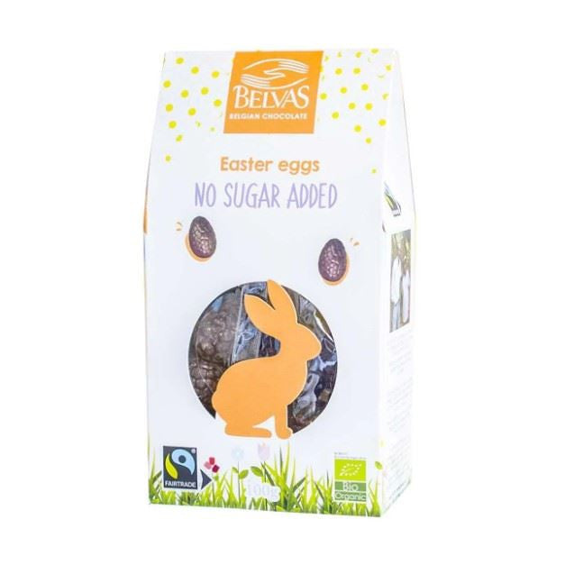 Belvas Organic No Sugar Added Chocolate Easter Eggs - 100g