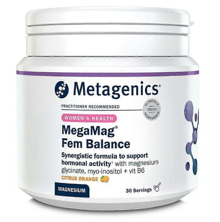 Metagenics MegaMag Fem Balance Magnesium Powder Citrus Orange - 30 Servings