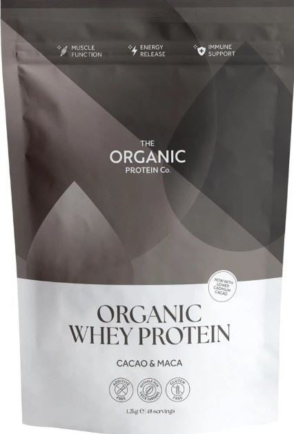 The Organic Protein Co Raw Cacao & Maca Organic Whey Protein Powder - 1.2kg