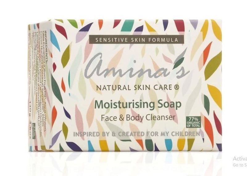 Amina's Natural Skincare Moisturising Soap with Organic Lavender Essential Oil - 130g