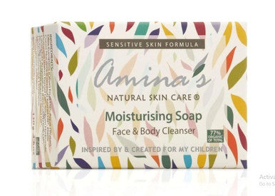 Amina's Natural Skincare Moisturising Soap with Organic Lavender Essential Oil - 130g