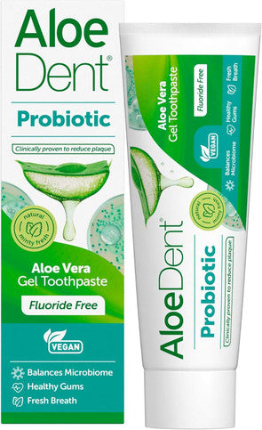 Aloe Dent Probiotic Aloe Vera Gel Toothpaste Fluoride Free - 75ml
