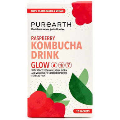 Purearth Raspberry Glow Kombucha Drink - 10 Sachets