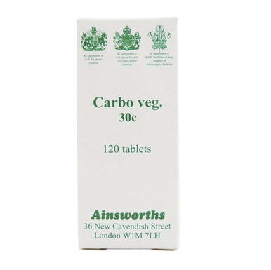 Ainsworths Carbo Veg 30C Single Counter Remedy - 120 Tabs