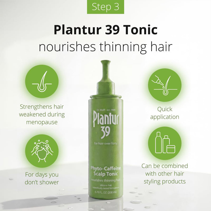 Plantur 39 Phyto‑Caffeine Tonic (200ml) - Daily Scalp Hair Strengthening Leave‑In Tonic