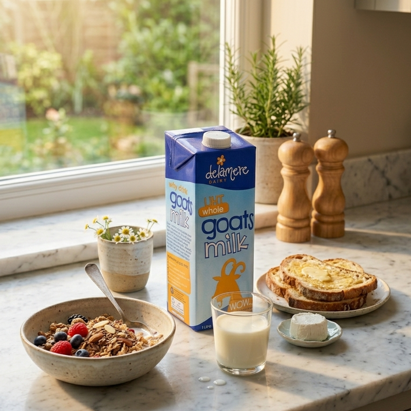 Delamere Dairy UHT Whole Goats Milk - 1 Litre (Pack of 6)