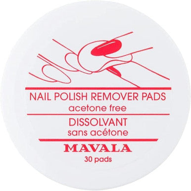 Mavala Acetone Free Nail Polish Remover Pads - 30 Pads