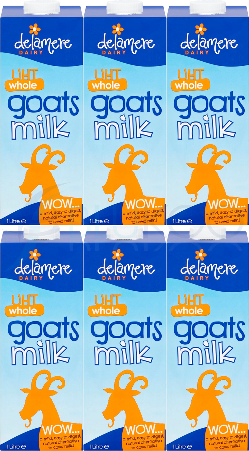Delamere Dairy UHT Whole Goats Milk - 1 Litre (Pack of 6)