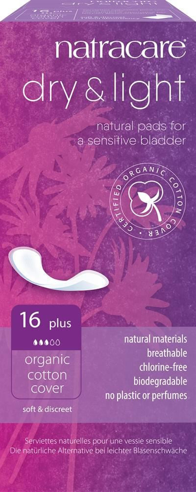 Natracare Dry & Light Incontinence Plus - 16 Slim Pads