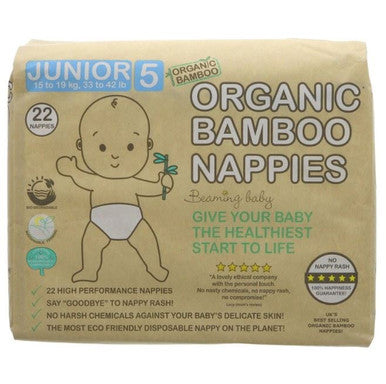 Beaming Baby Organic Bamboo Nappies Size 5 (15-19kg) - 22 Nappies