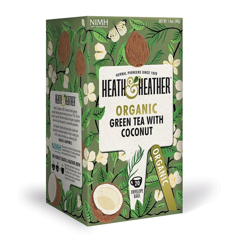 Heath And Heather Organic Green Tea & Coconut - 20 Bags