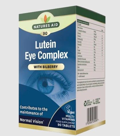 Natures Aid Lutein Complex with Bilberry - 90 Tabs